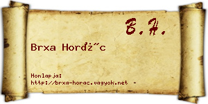 Brxa Horác névjegykártya